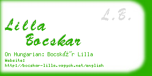 lilla bocskar business card